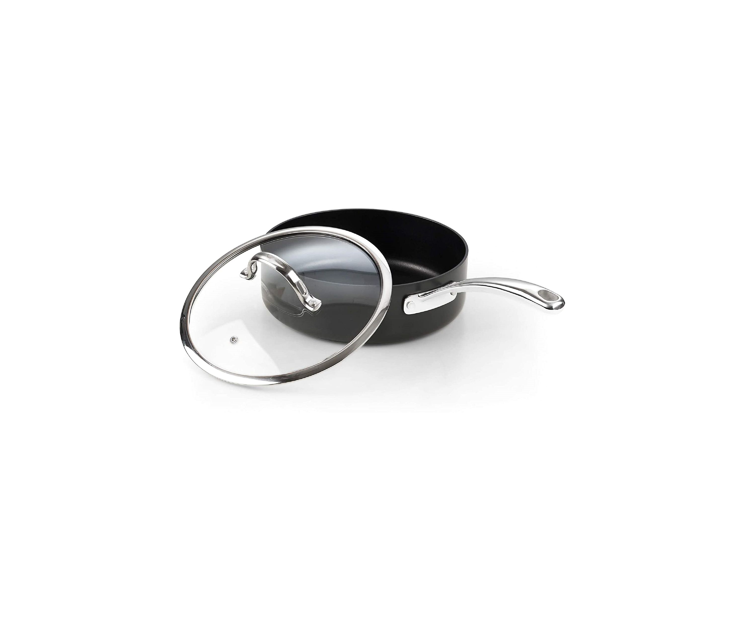 3.5 Quart Hard Anodized Nonstick Deep Saute Pan with Lid