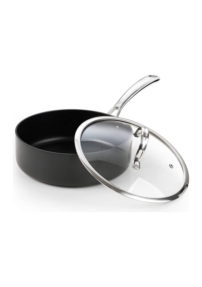 3.5 Quart Hard Anodized Nonstick Deep Saute Pan with Lid