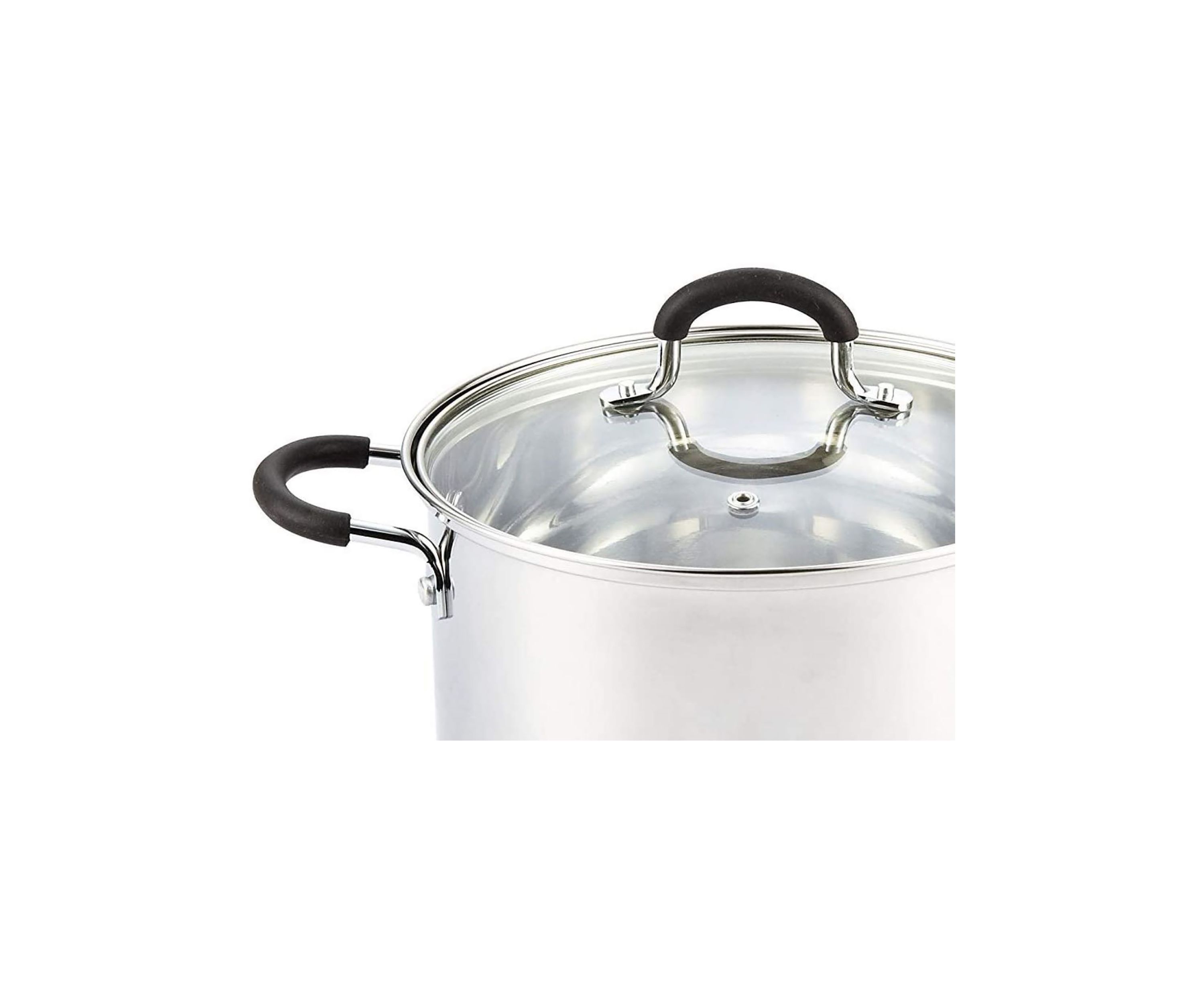 Stockpot Saucepot with Lid Induction Compatible, 8 quart, Metallic