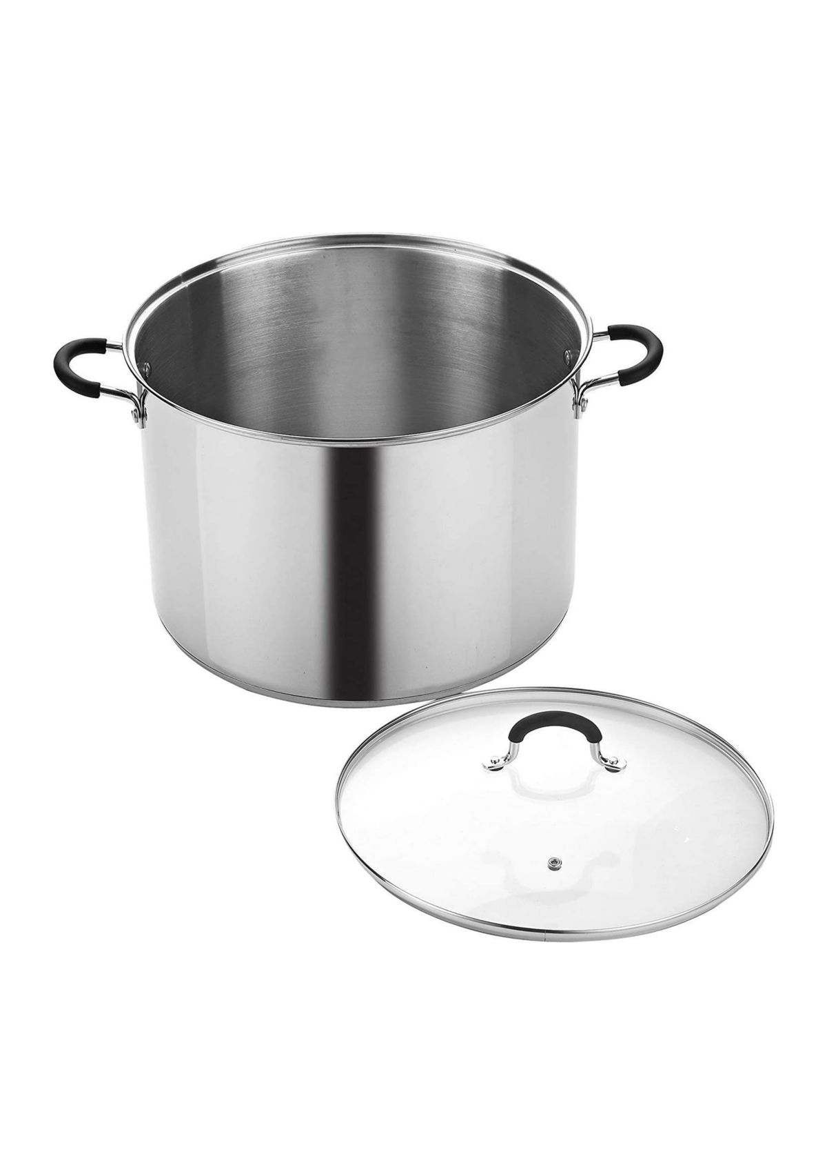 Stockpot Saucepot with Lid Induction Compatible, 12 quart, Metallic
