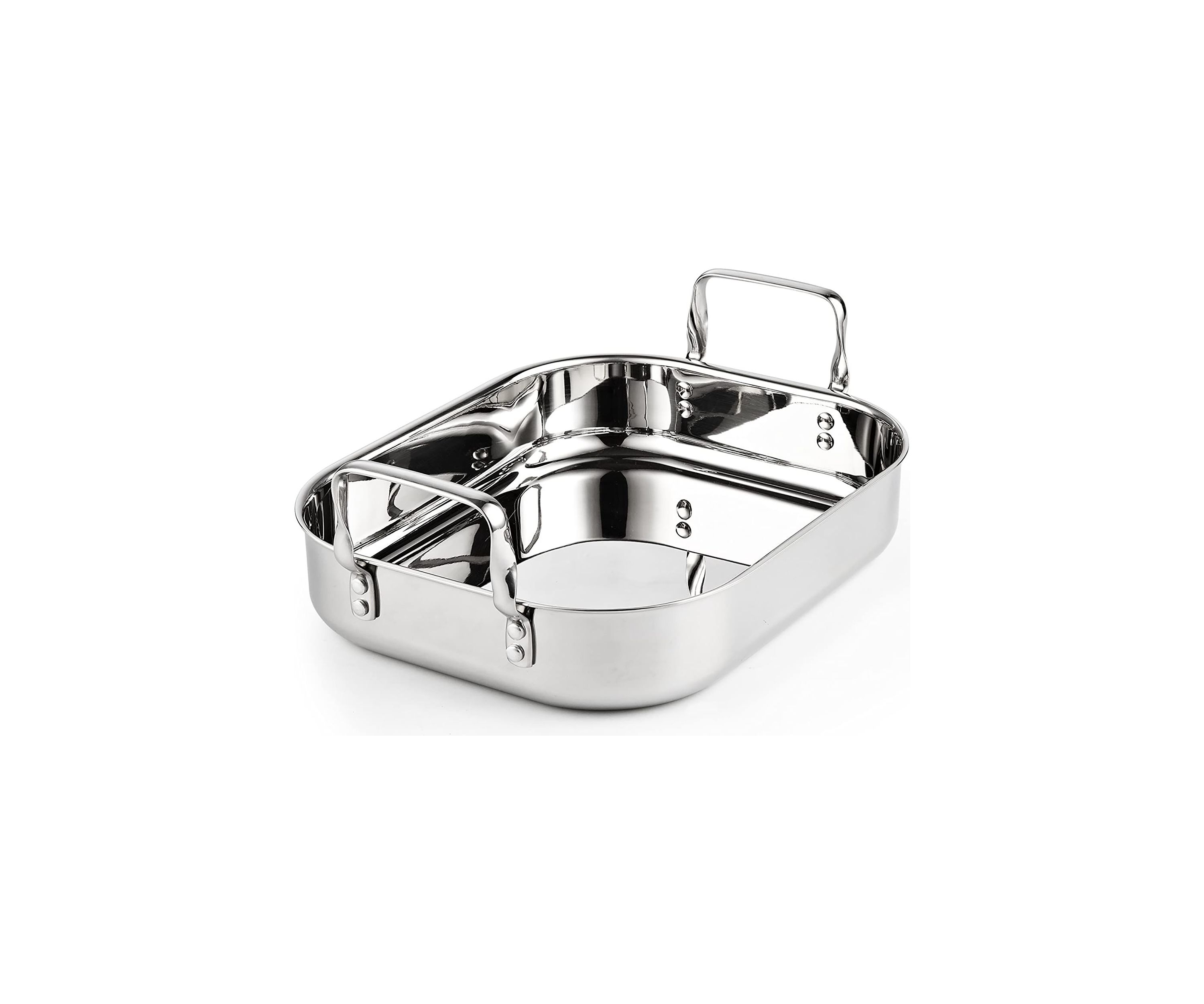 Stainless Steel Roaster with rack, 14-inch by 12-inch