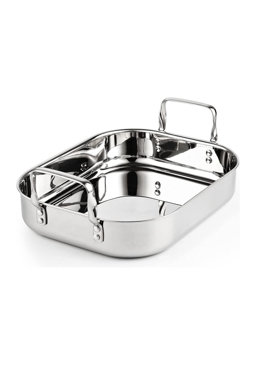 Stainless Steel Roaster with rack, 14-inch by 12-inch