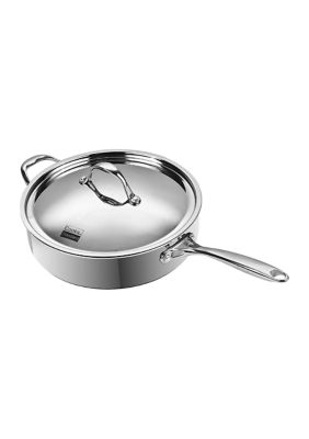 Multi-Ply Clad 10.5" Deep Saute Pan with Lid, 4 quart, Stainless Steel