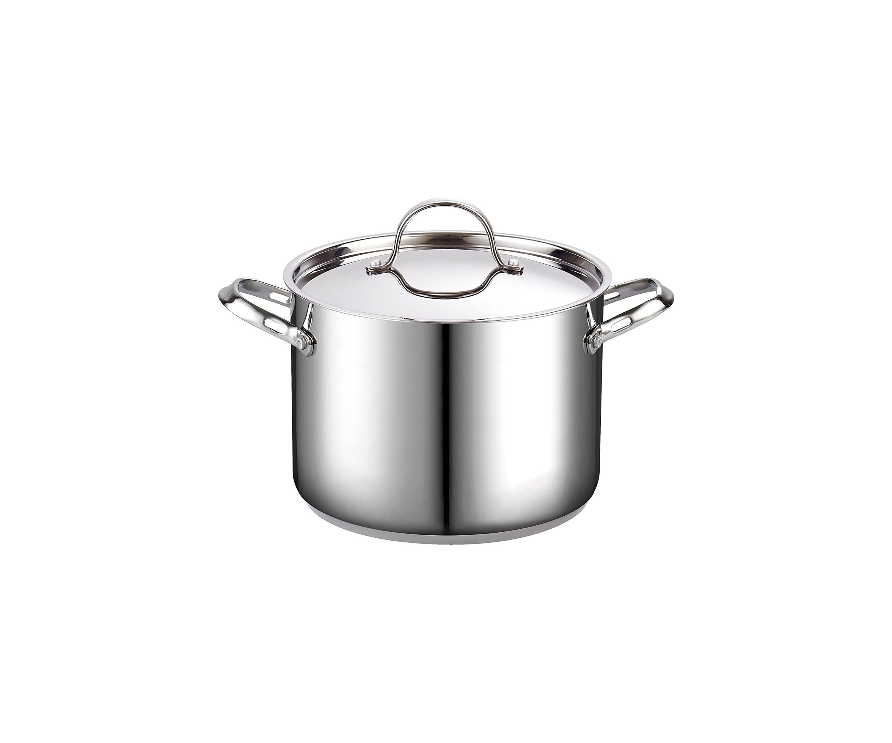8 quart Stainless Steel Stockpot with Lid, Large
