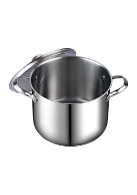 8 quart Stainless Steel Stockpot with Lid, Large