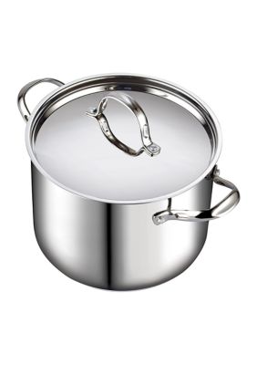 12 quart Stainless Steel Stockpot with Lid, Large, Silver