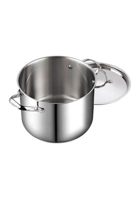 12 quart Stainless Steel Stockpot with Lid, Large, Silver