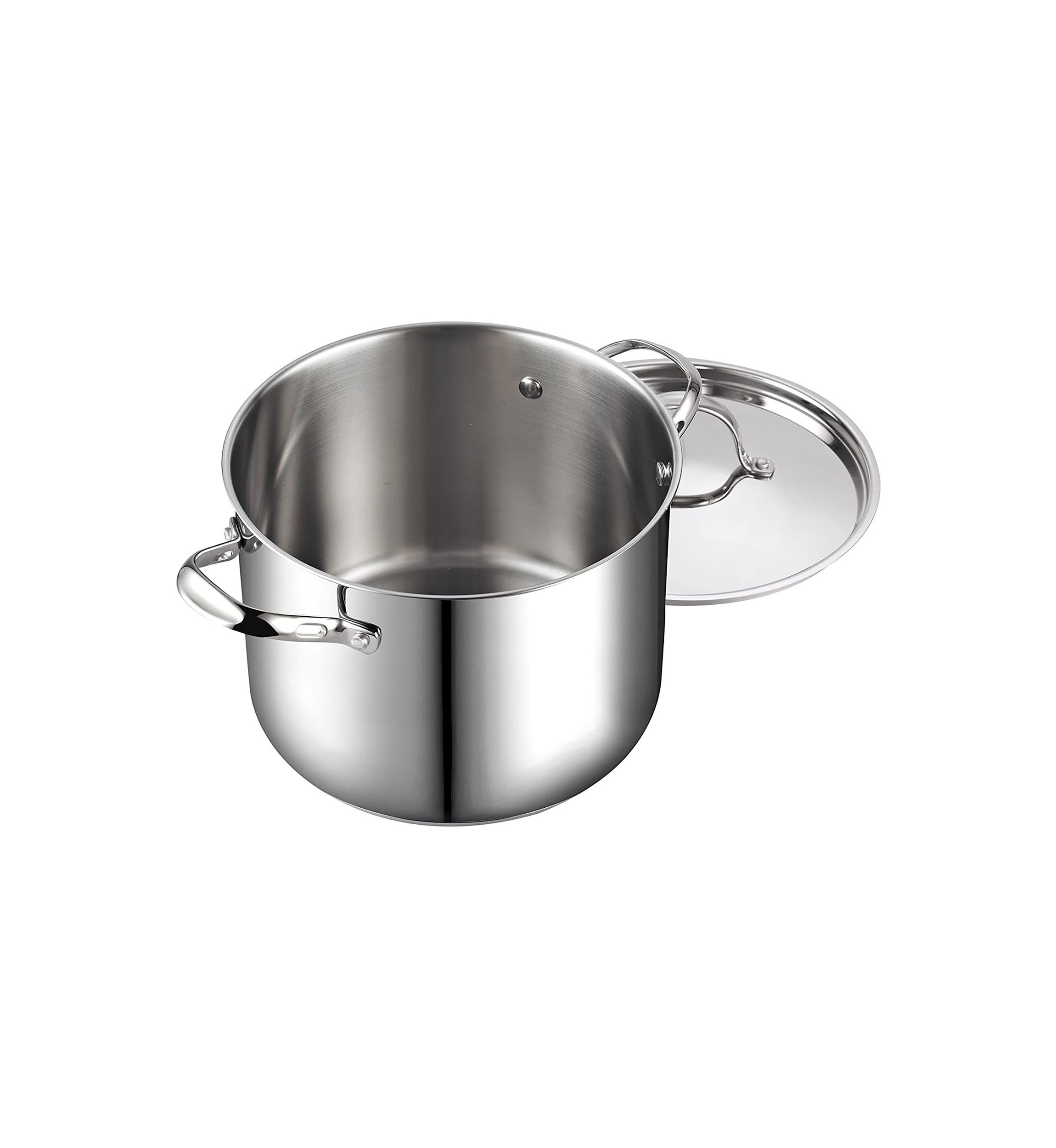 12 quart Stainless Steel Stockpot with Lid, Large, Silver