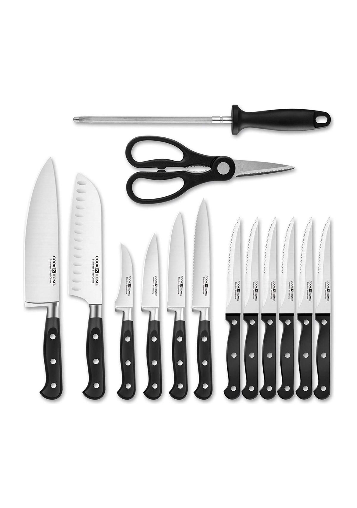 Cooks Standard 15-Piece Knife Set with Bamboo Storage Block | Belk