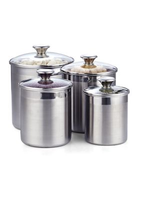 4-Piece Stainless Steel Canister Set