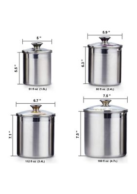 4-Piece Stainless Steel Canister Set