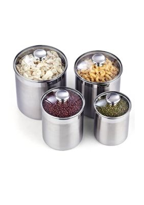 4-Piece Stainless Steel Canister Set