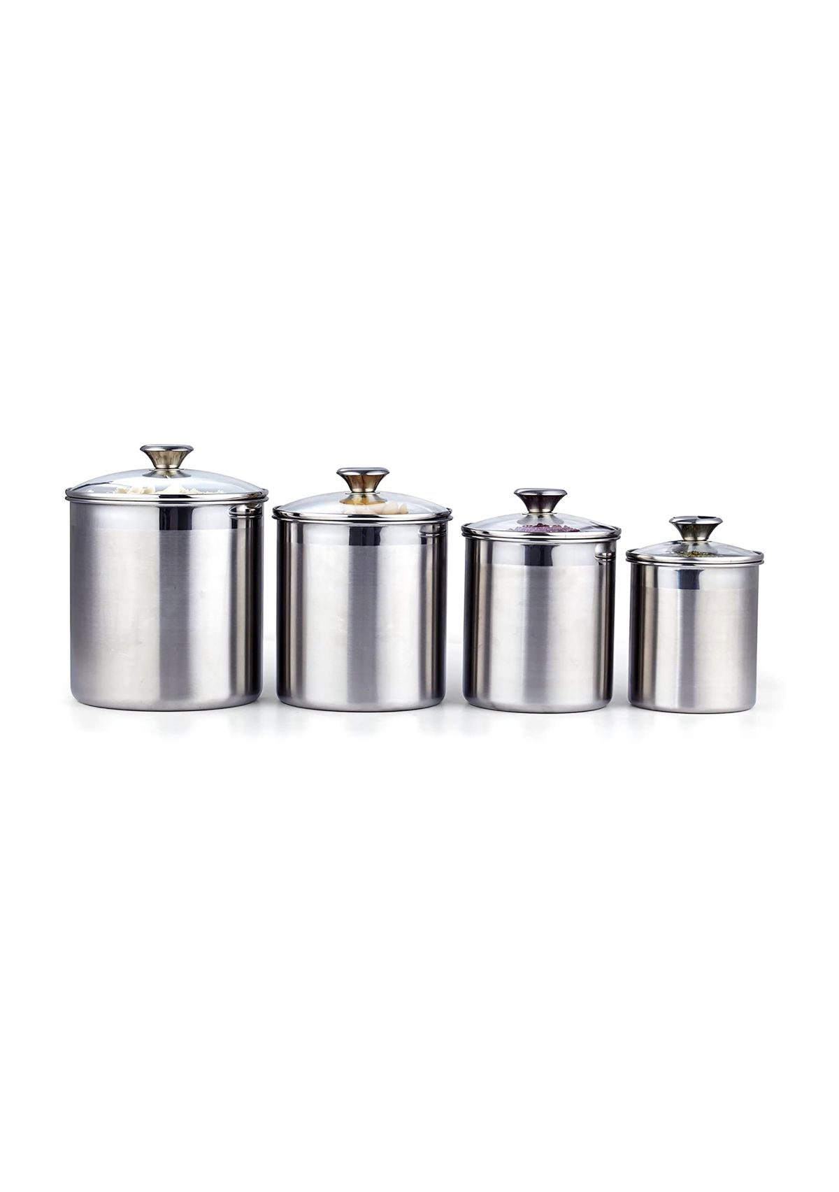 4-Piece Stainless Steel Canister Set