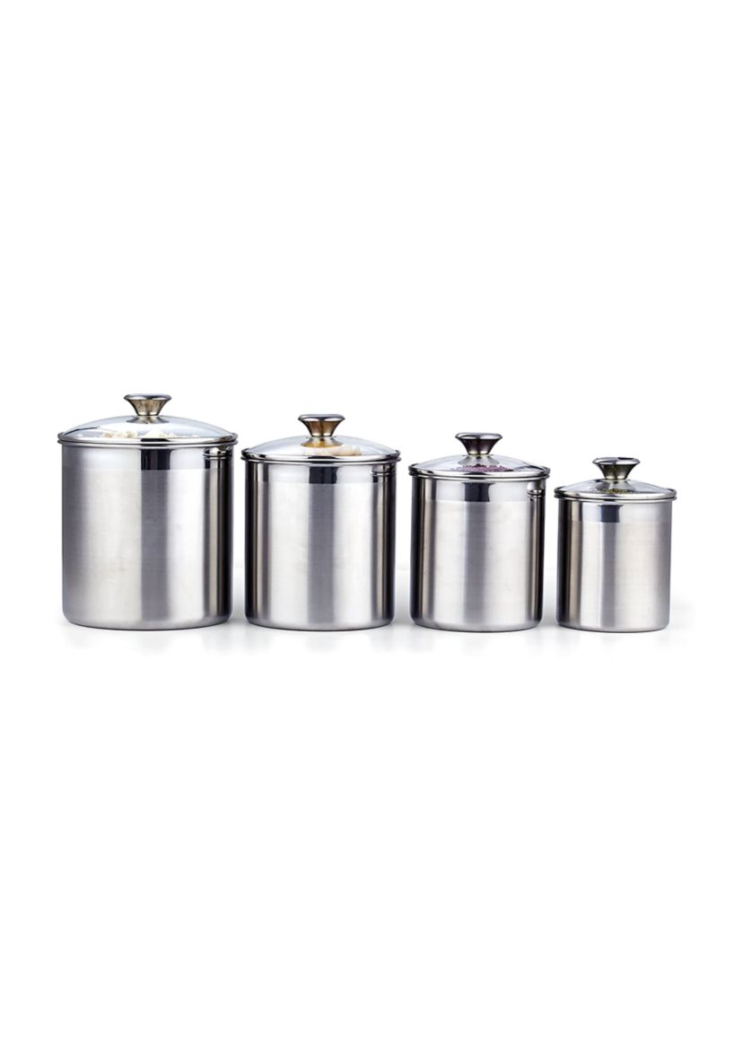 4-Piece Stainless Steel Canister Set