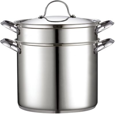 Classic 4-Piece 12 Quart Pasta Pot Cooker Steamer Multipots, Stainless Steel