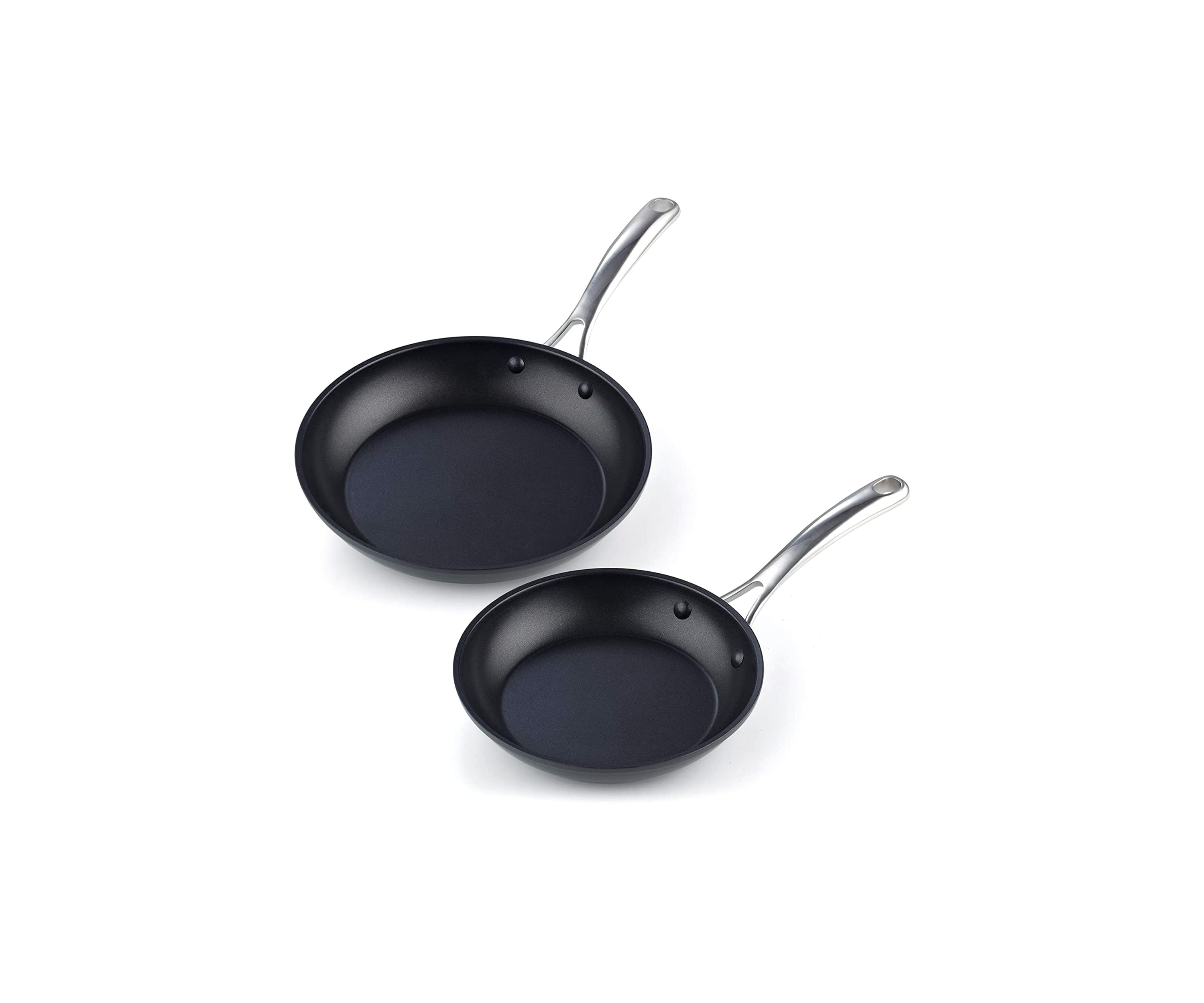 8 and 10.5-Inch Fry Saute Omelet 2 Piece Nonstick Hard Anodized Pan Set