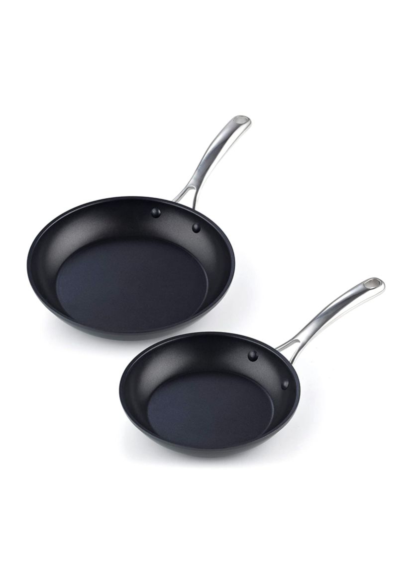 8 and 10.5-Inch Fry Saute Omelet 2 Piece Nonstick Hard Anodized Pan Set