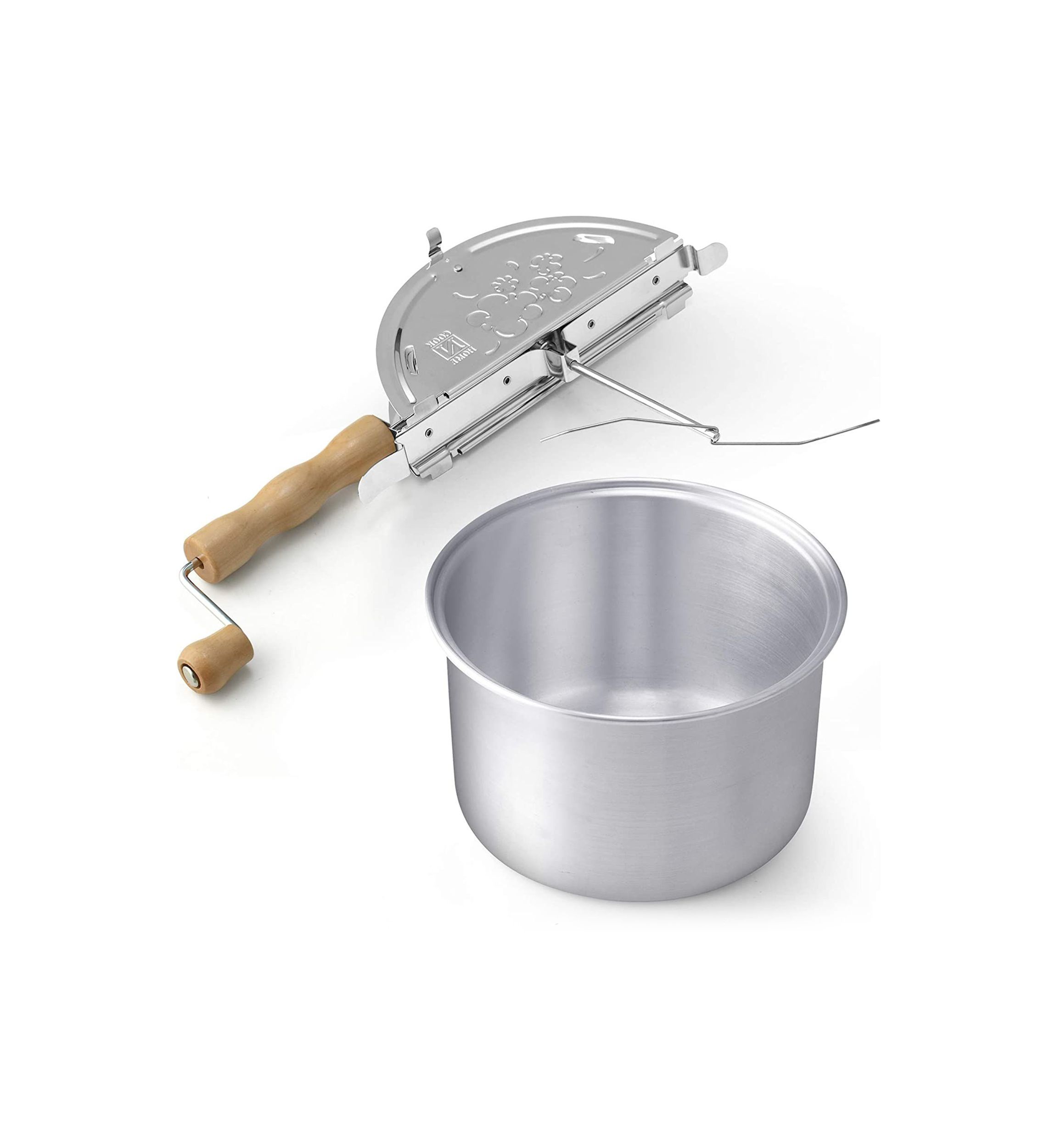 6 Quart Aluminum Popcorn Popper, Silver