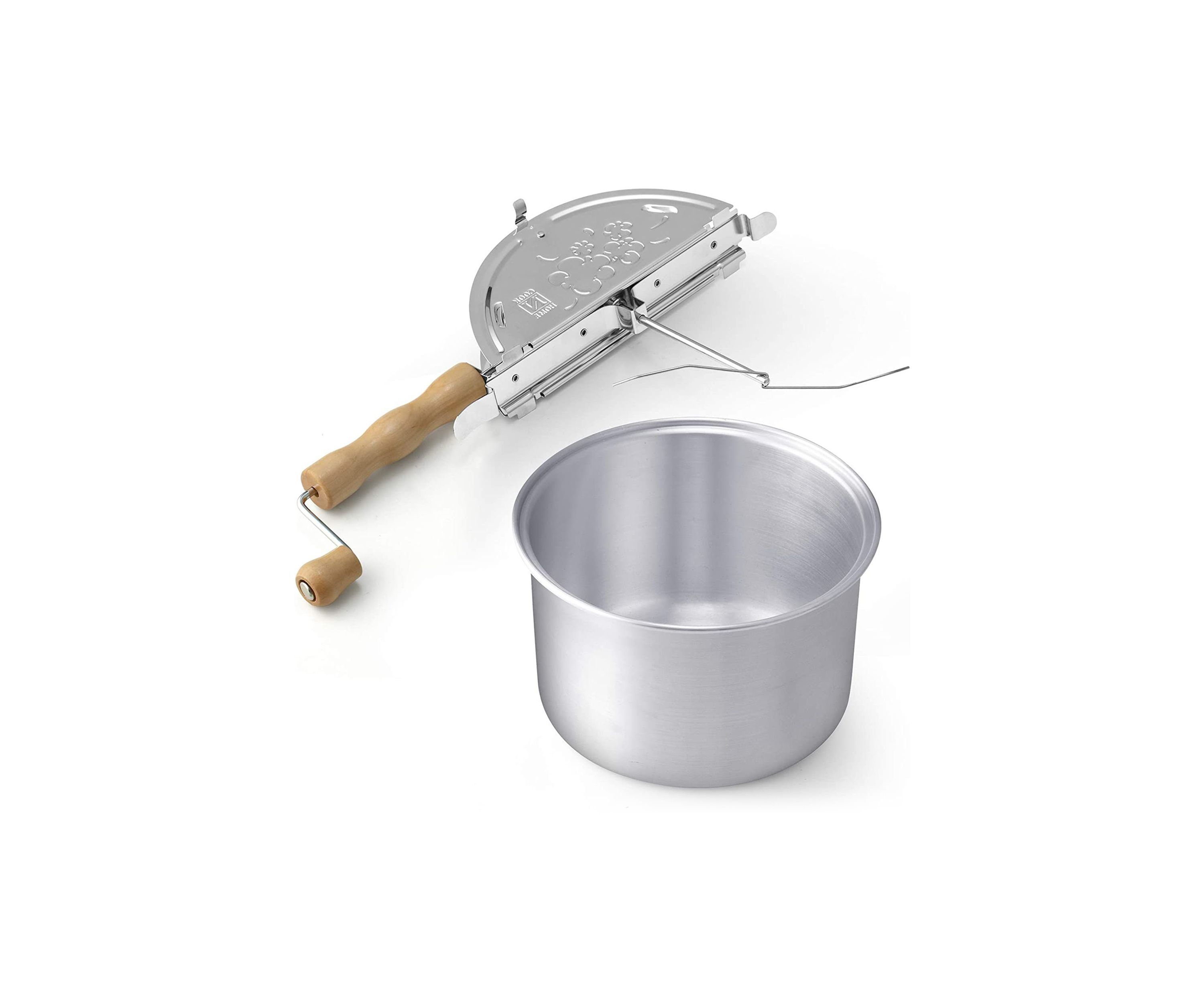 6 Quart Aluminum Popcorn Popper, Silver