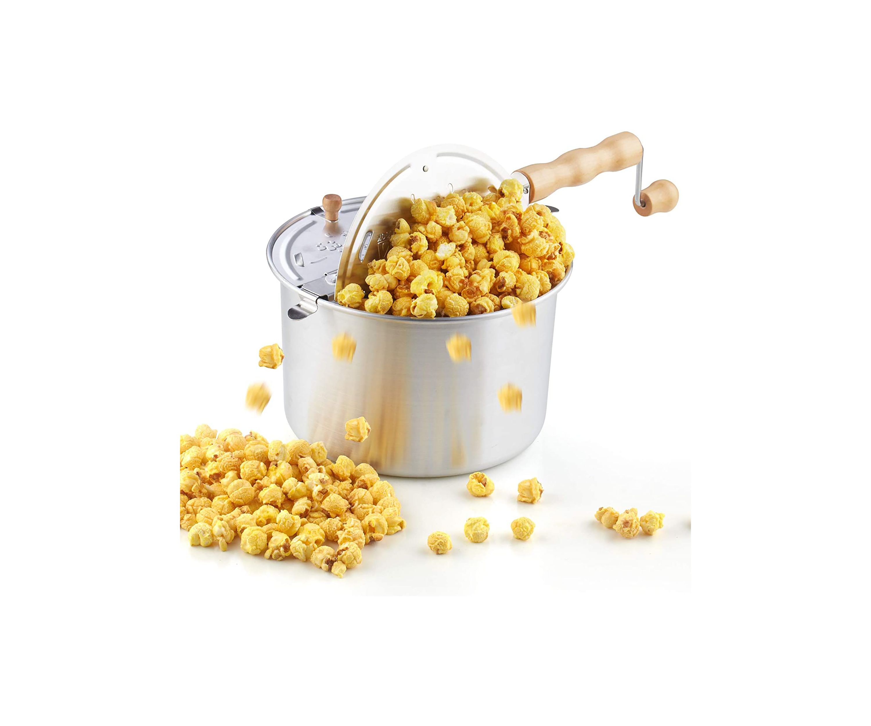 6 Quart Aluminum Popcorn Popper, Silver