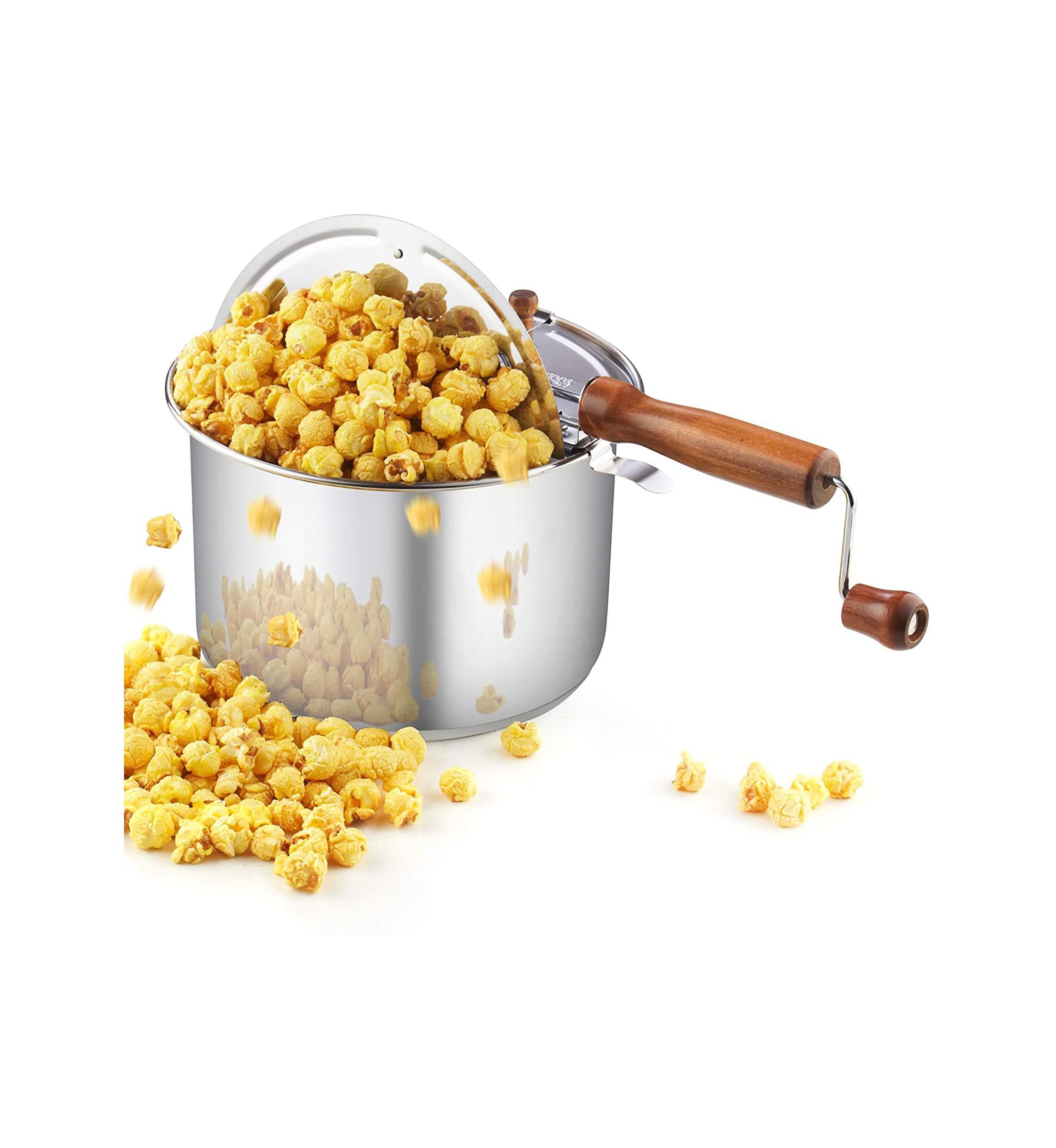 6 Quart Stainless Steel Popcorn Popper, Silver