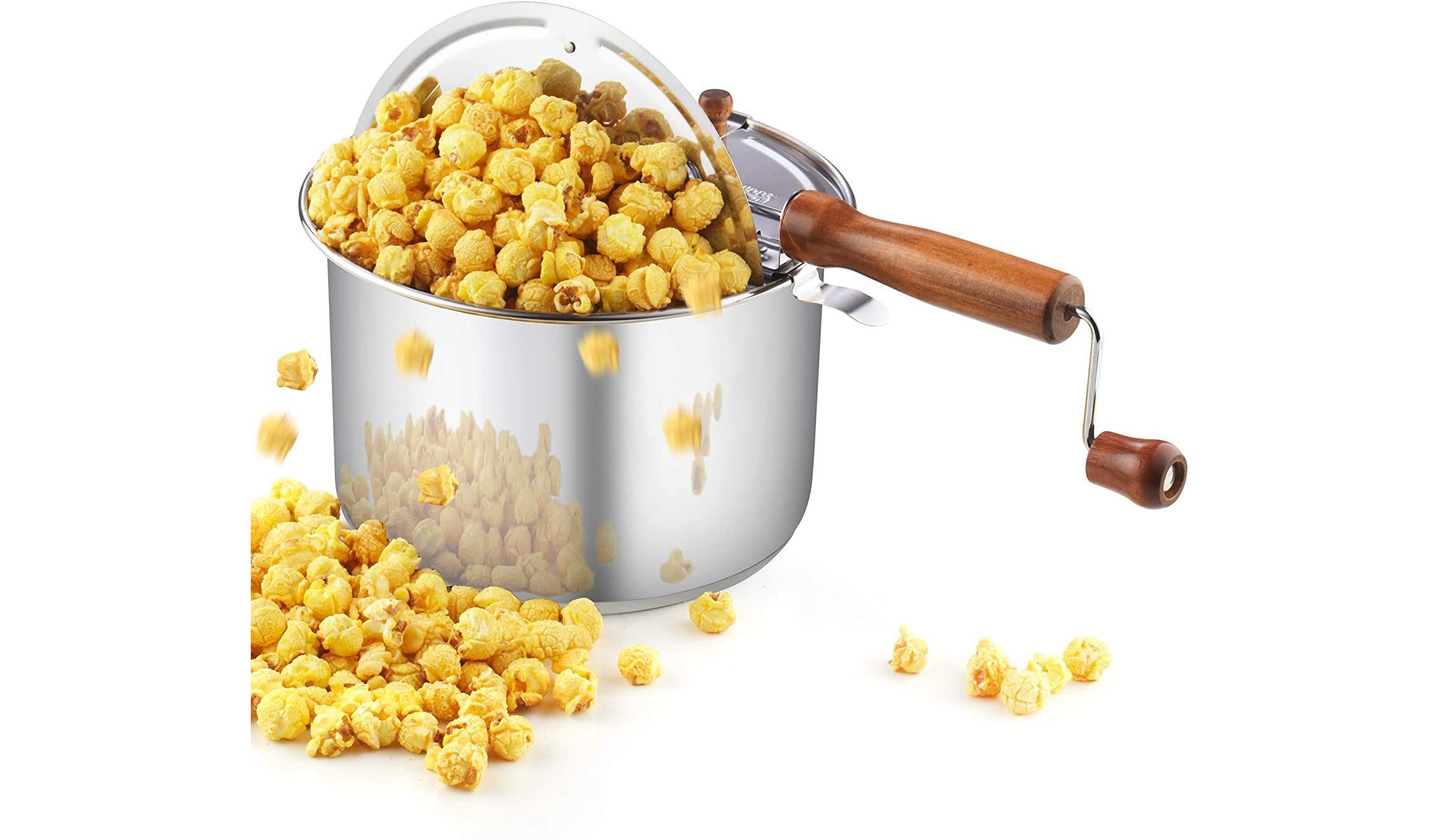 6 Quart Stainless Steel Popcorn Popper, Silver