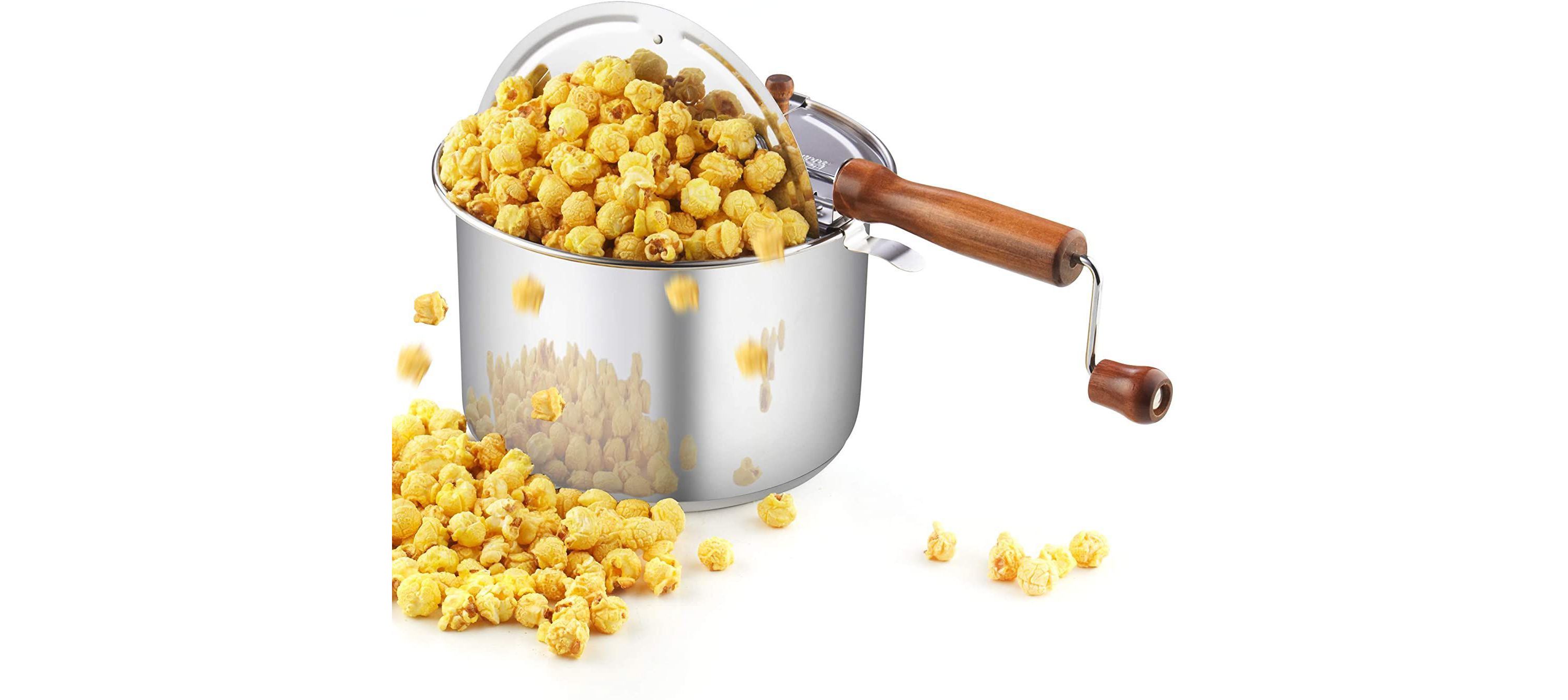 6 Quart Stainless Steel Popcorn Popper, Silver