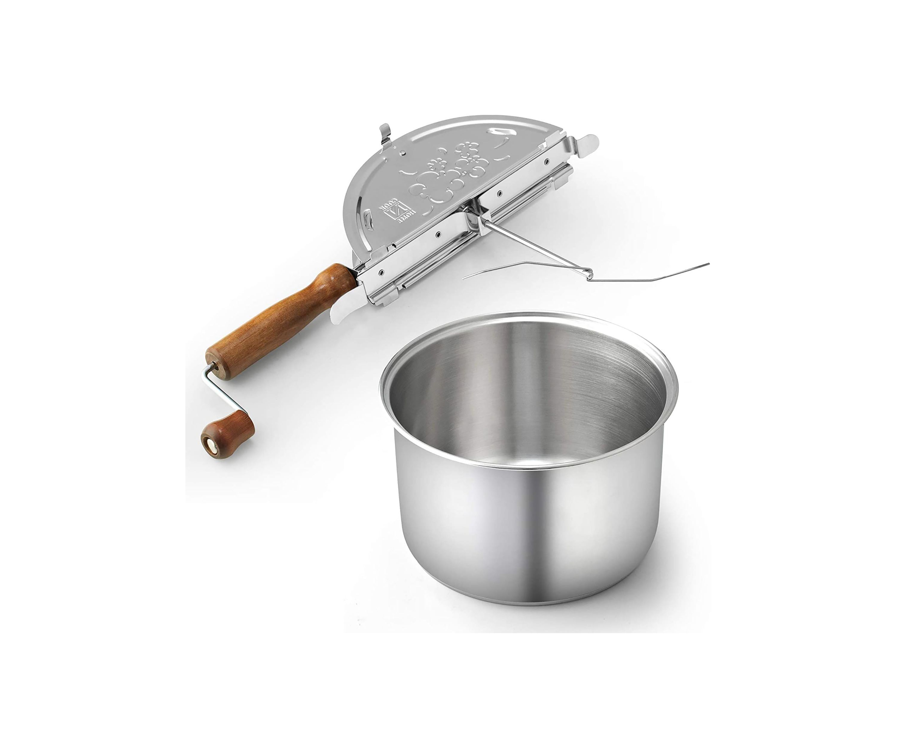 6 Quart Stainless Steel Popcorn Popper, Silver