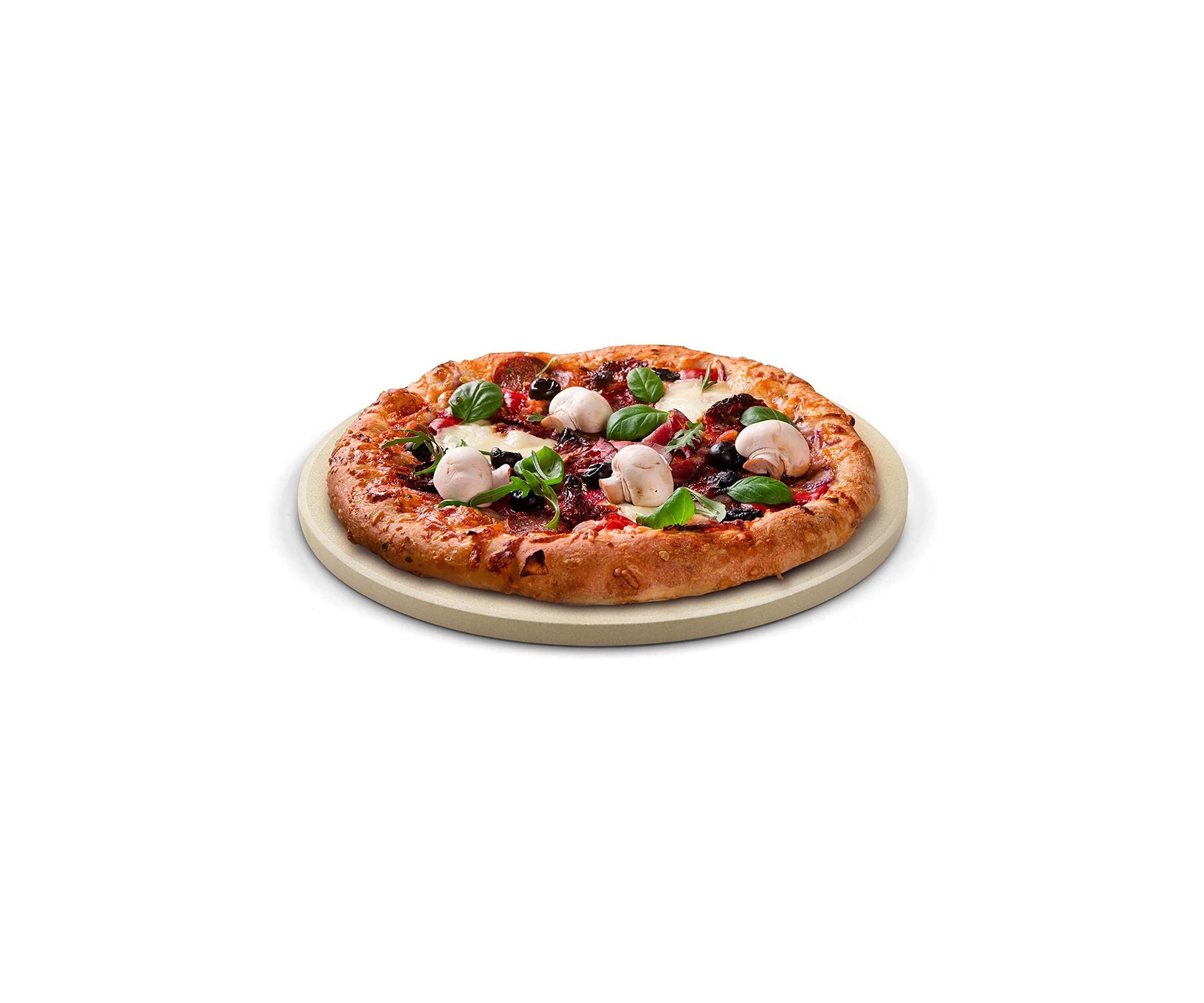 Pizza Grilling Baking Stone, 14-inch round x 5/8-inch, Cream