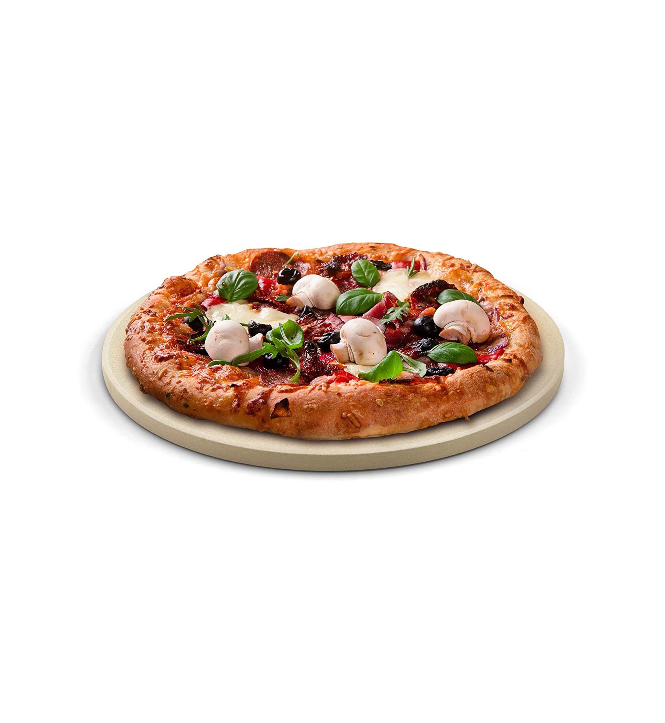 Pizza Grilling Baking Stone, 14-inch round x 5/8-inch, Cream