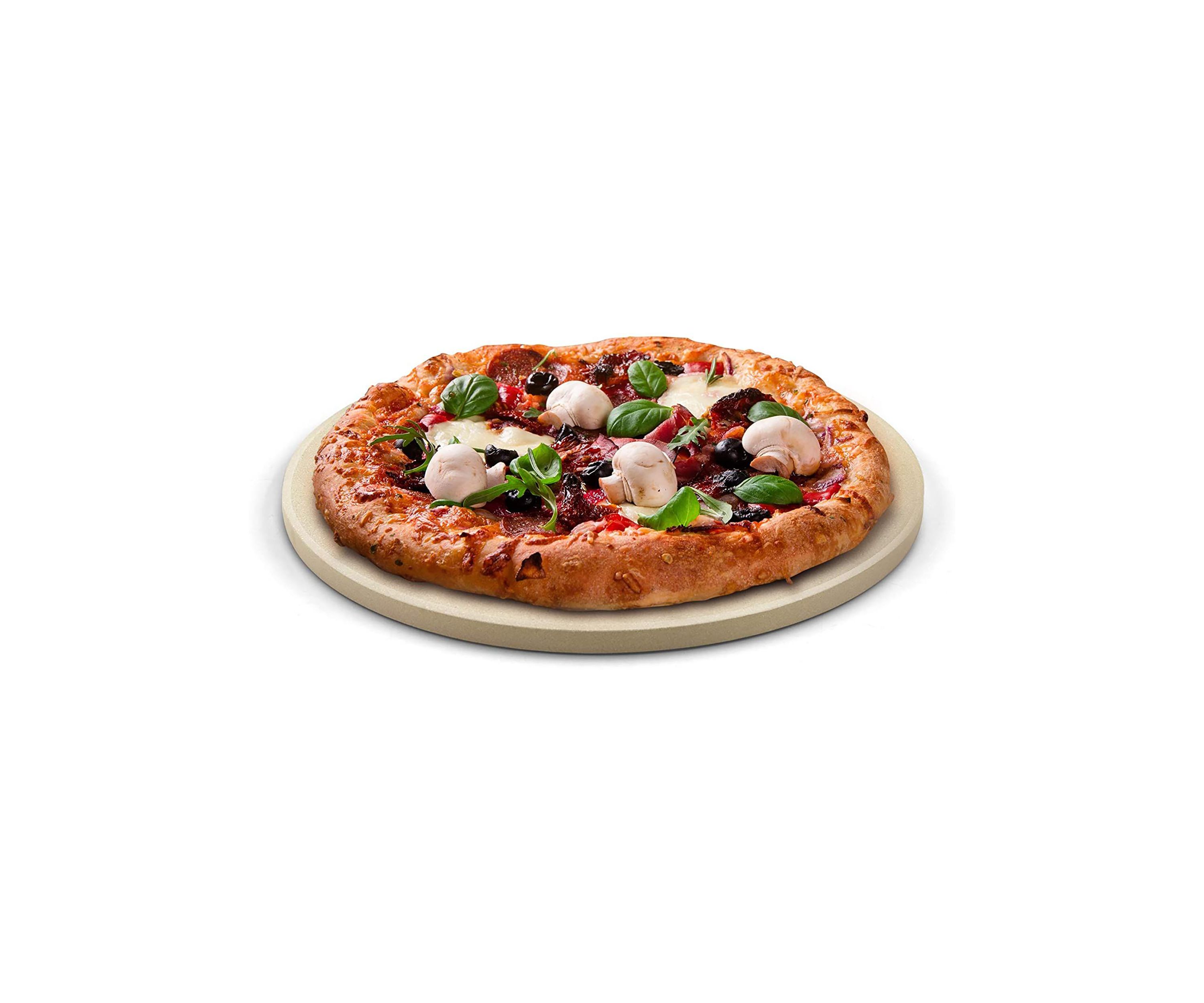 Pizza Grilling Baking Stone, 14-inch round x 5/8-inch, Cream