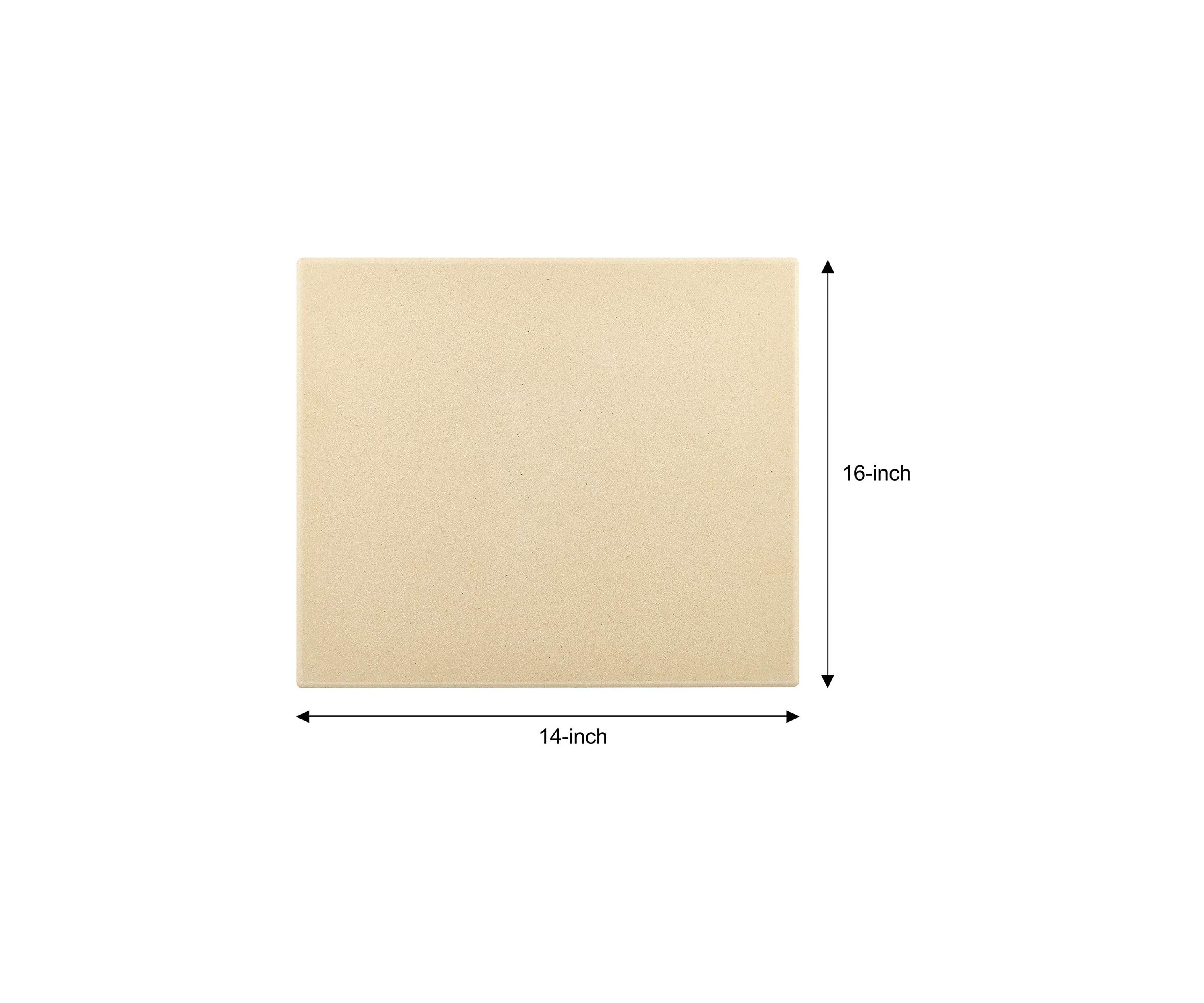 Pizza Grilling Baking Stone, 16-inch x 14-inch rectangular x 5/8-inch thick, Cream