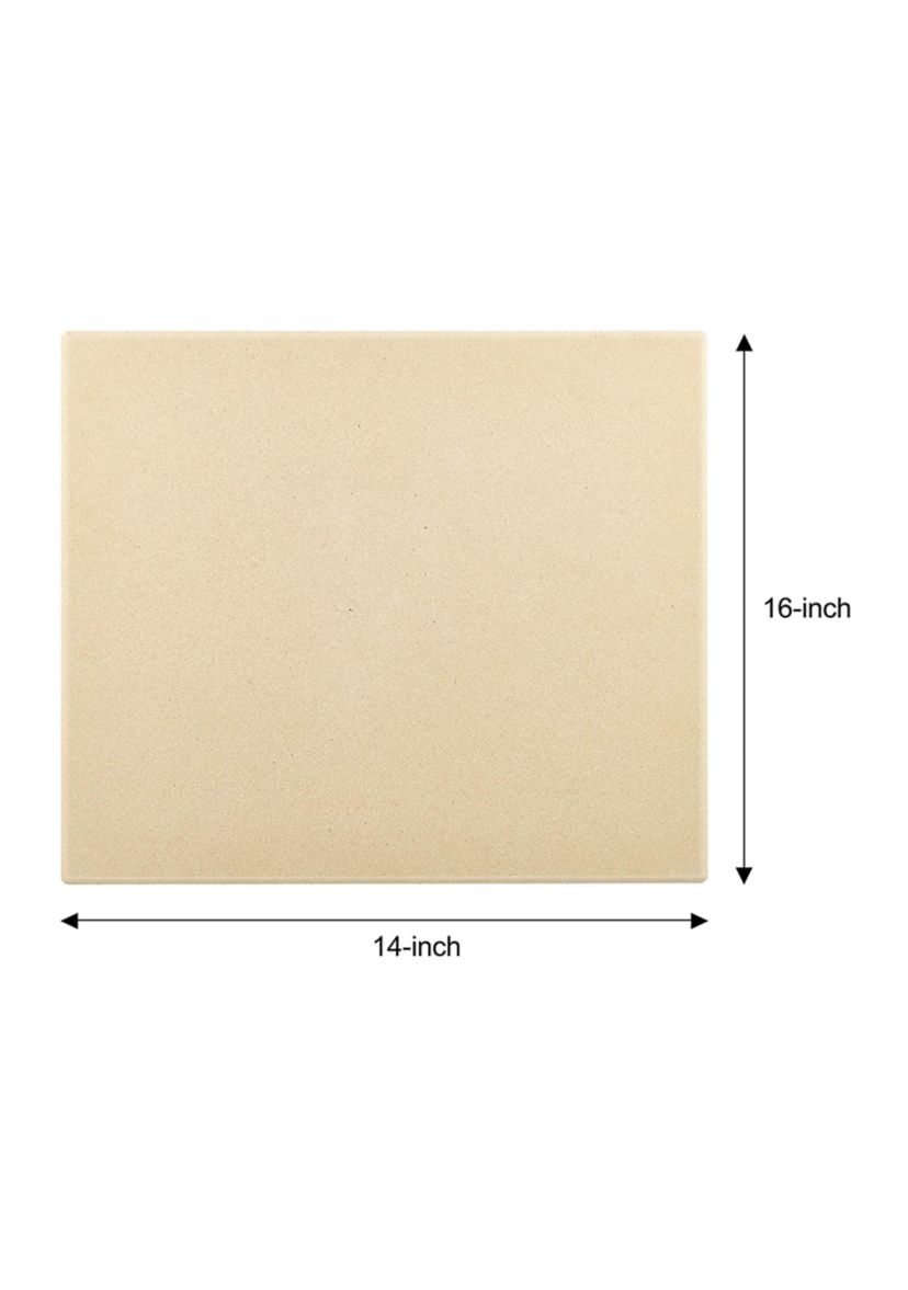 Pizza Grilling Baking Stone, 16-inch x 14-inch rectangular x 5/8-inch thick, Cream