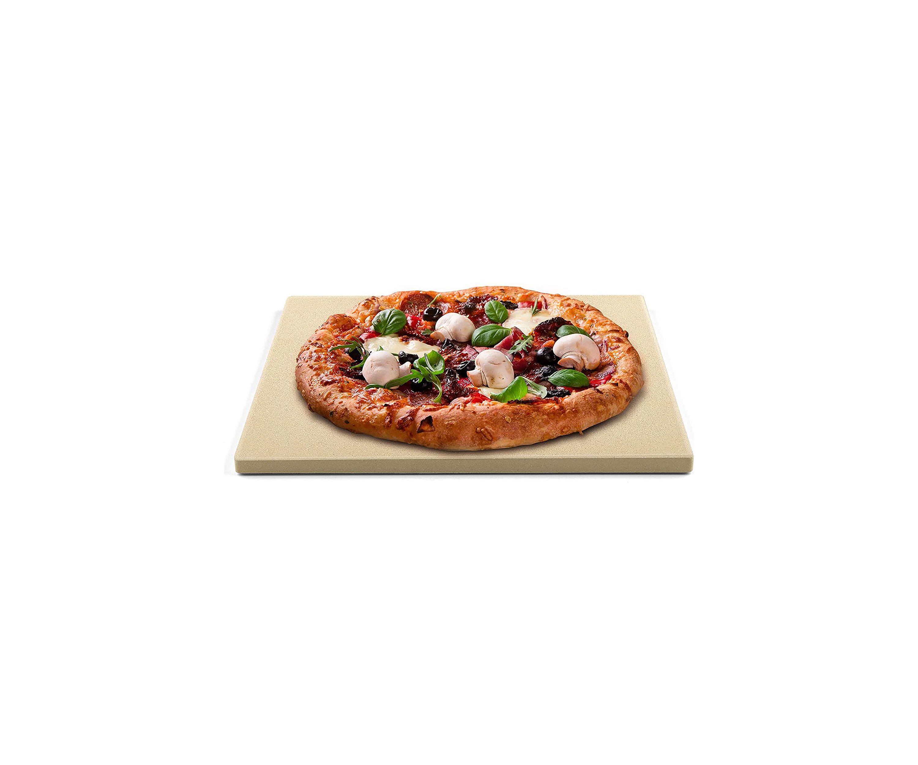 Pizza Grilling Baking Stone, 16-inch x 14-inch rectangular x 5/8-inch thick, Cream