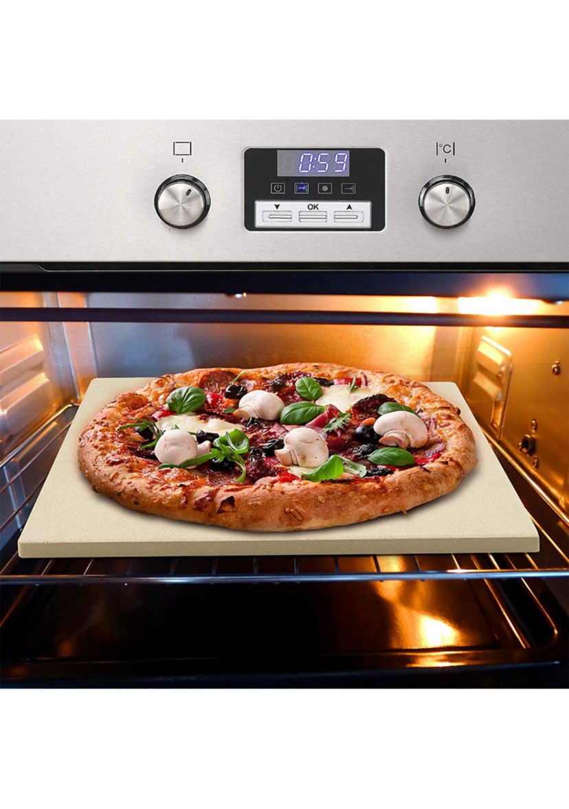 Pizza Grilling Baking Stone, 16-inch x 14-inch rectangular x 5/8-inch thick, Cream