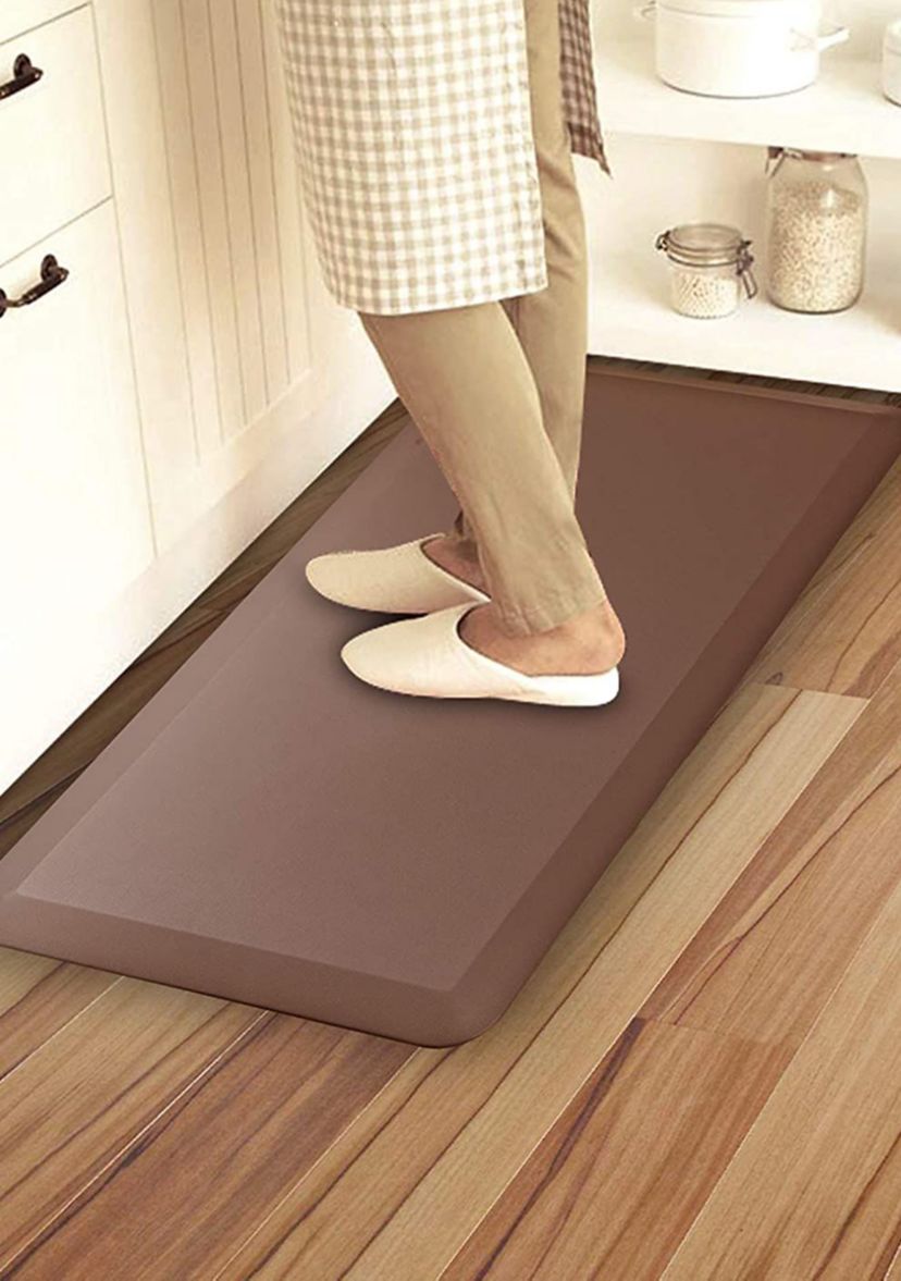 Anti-Fatigue Mat, 39X20", Faux Leather, 3/4" Thickness