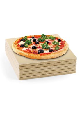True Cordierite Pizza Grilling Baking Stone 7.5 x 7.5 x 0.4 inch, square, 6 pcs/set