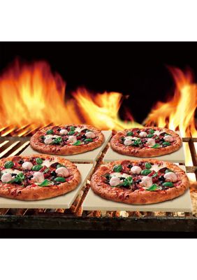 True Cordierite Pizza Grilling Baking Stone 7.5 x 7.5 x 0.4 inch, square, 6 pcs/set