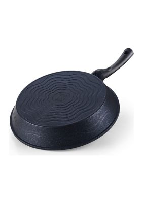 12-inch Nonstick Marble Coating Saute Fry Pan with lid, Black