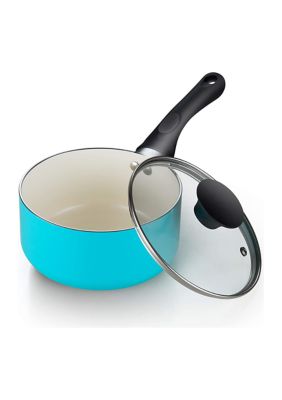 10 PC Ceramic Coating Aluminum Cookware Set, Turquoise