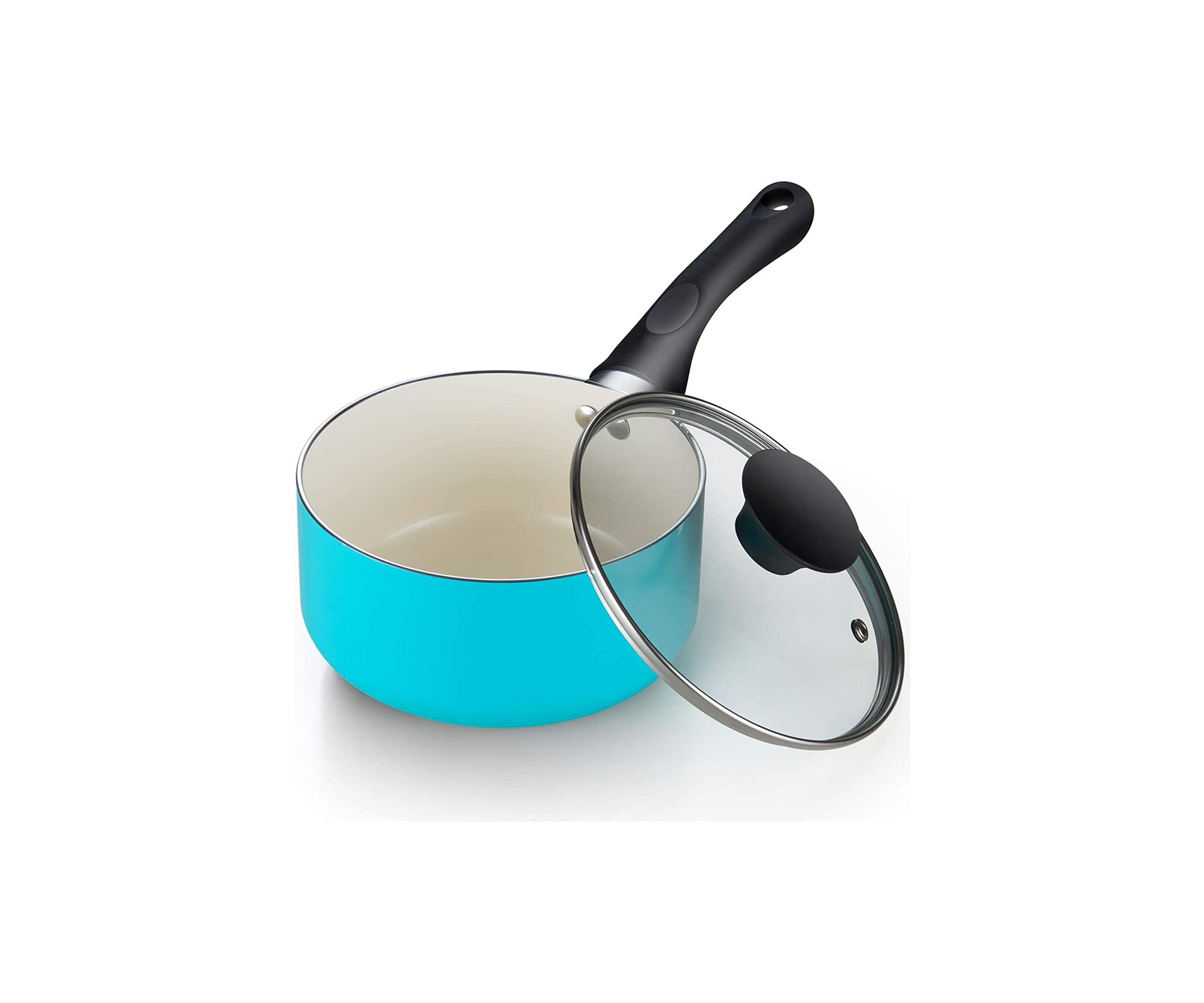 10 PC Ceramic Coating Aluminum Cookware Set, Turquoise