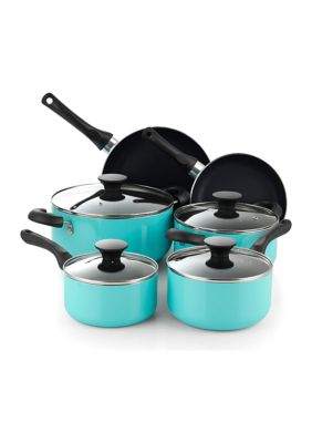 10-PC aluminum cookware set, Turquoise