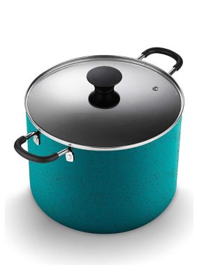 Nonstick Stockpot with Lid, 10.5 Quarts, Turquoise