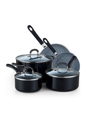 8-pc aluminum cookware set(grey color with black & white Dots