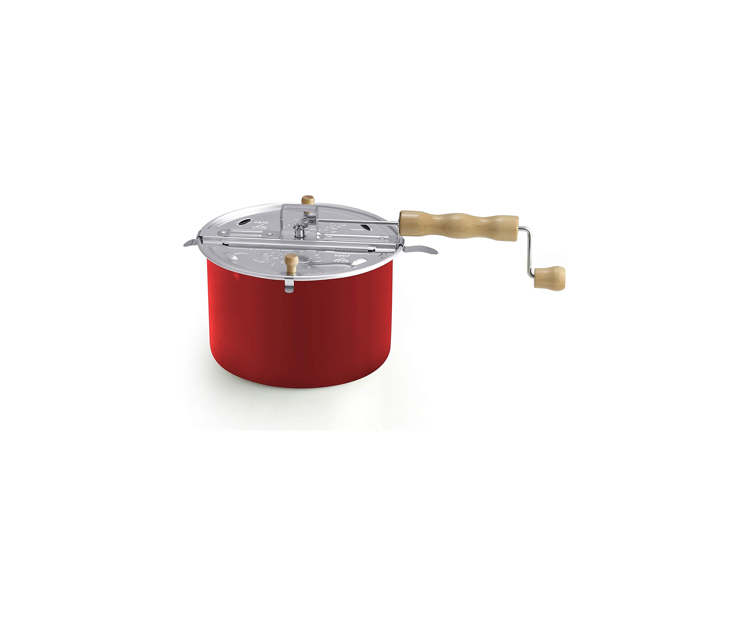 Aluminum Popcorn Popper, Red