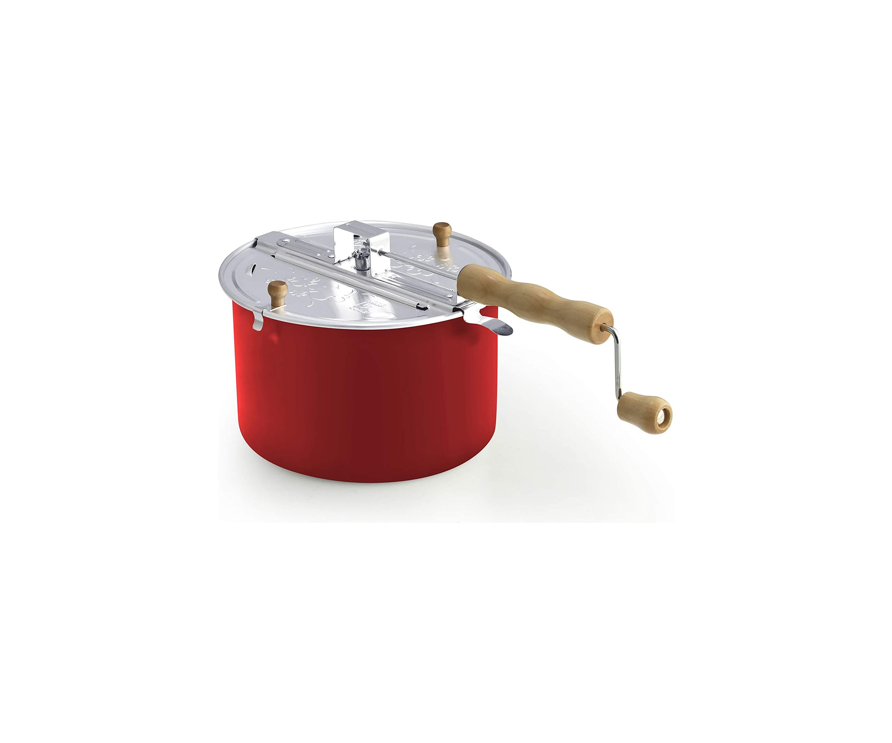 Aluminum Popcorn Popper, Red