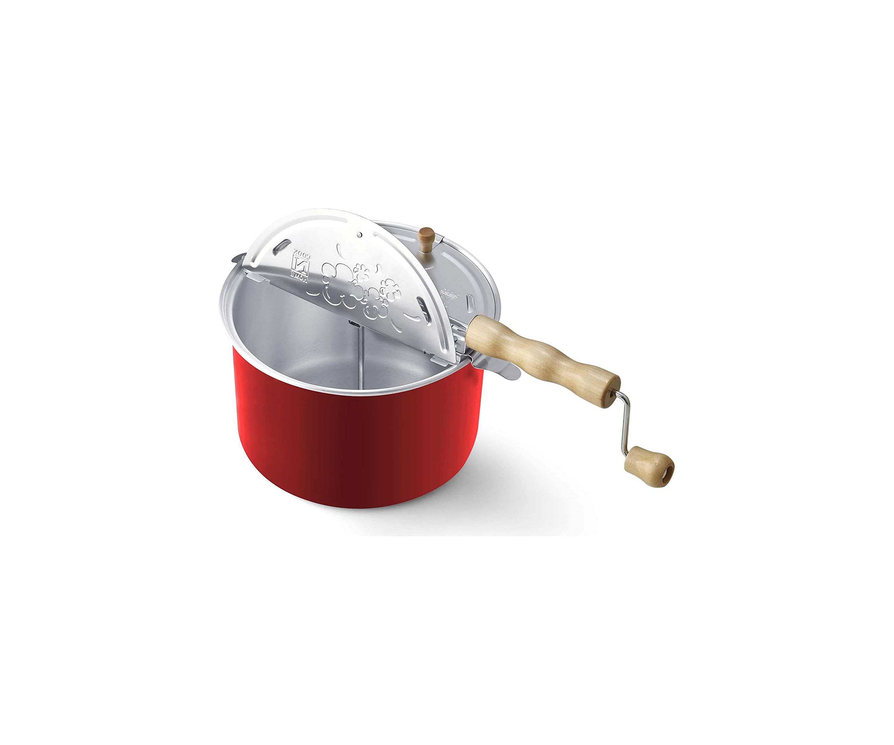 Aluminum Popcorn Popper, Red