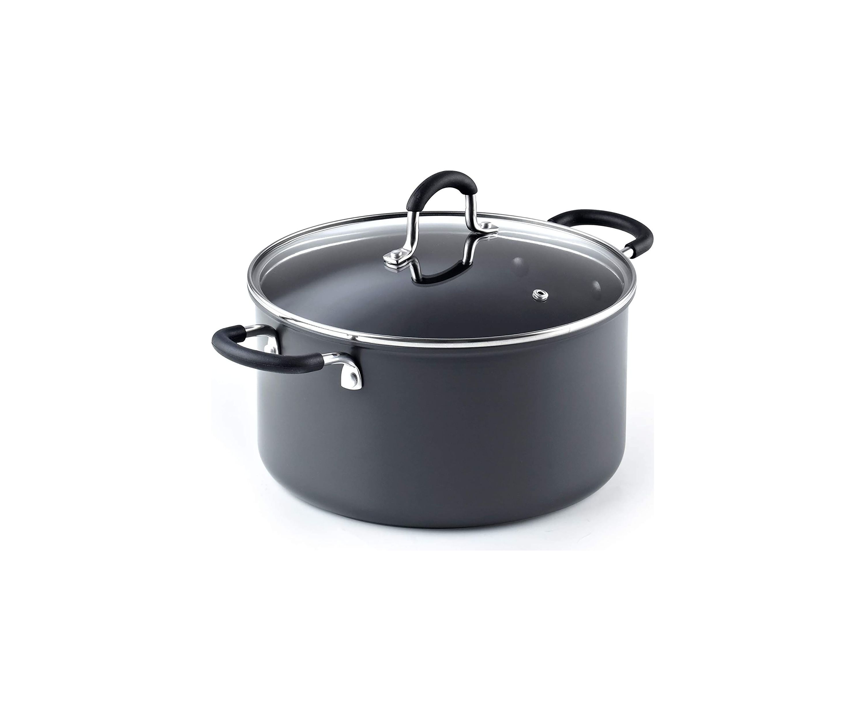 12-Piece Nonstick Hard Anodized Cookware Set, Black