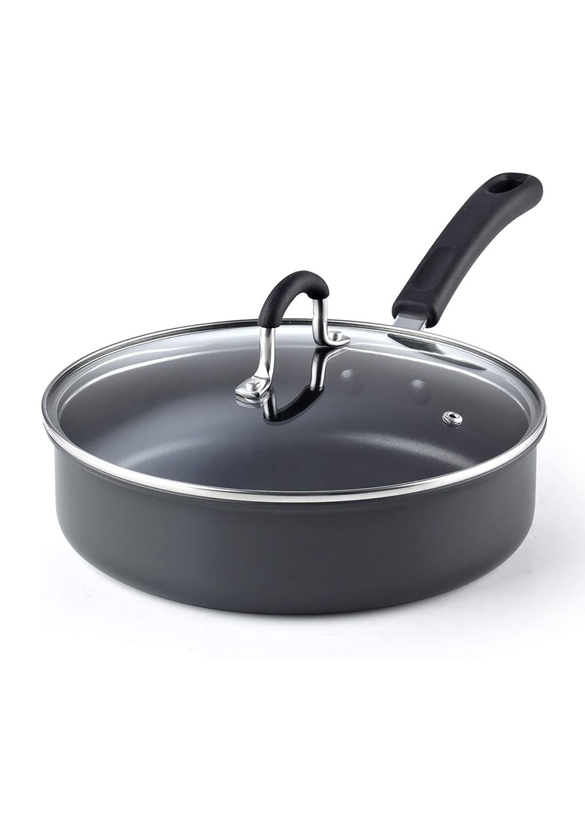 12-Piece Nonstick Hard Anodized Cookware Set, Black