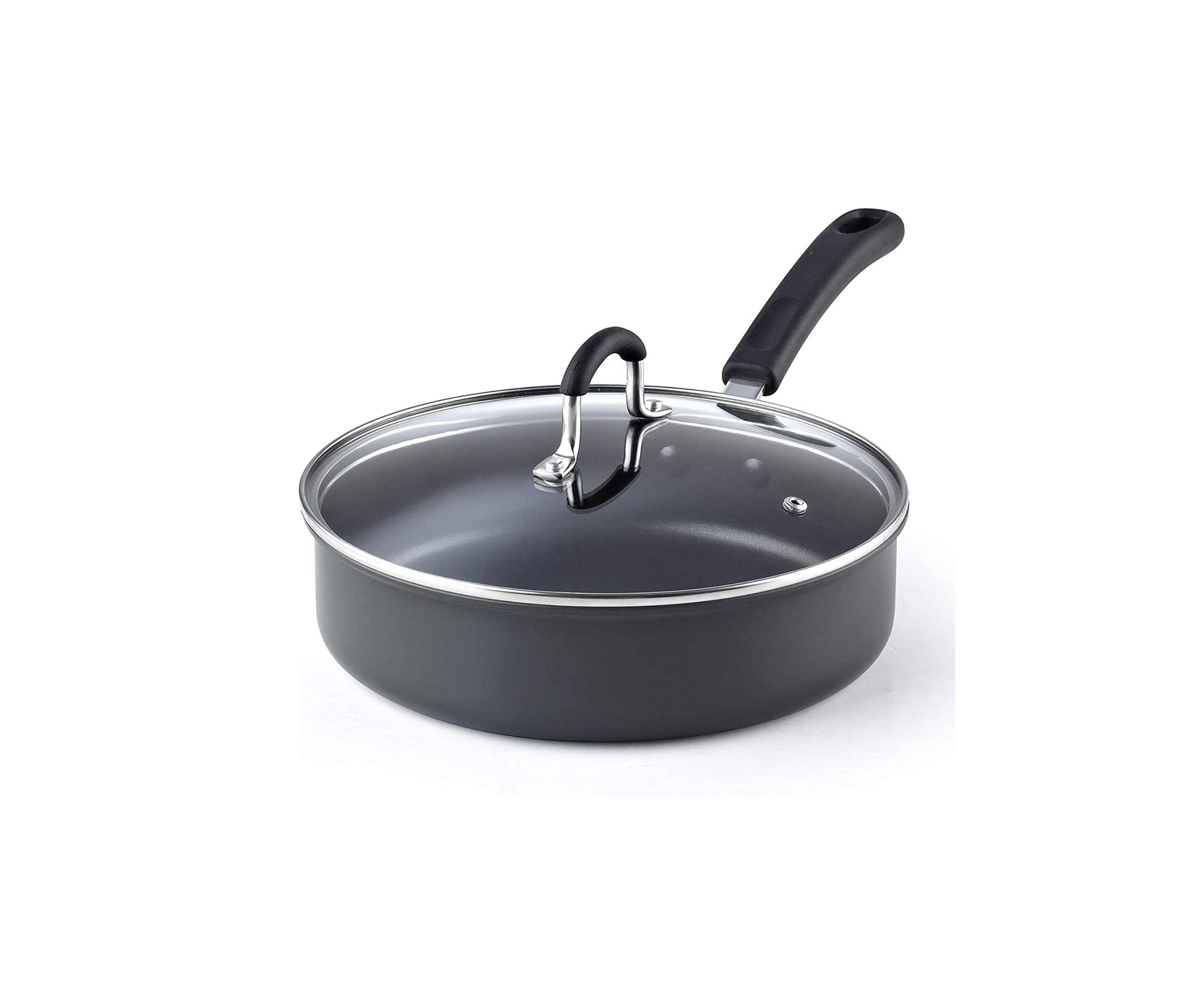 12-Piece Nonstick Hard Anodized Cookware Set, Black